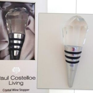 Irish Crystal Wine Bottle Stopper Modern Paul Costelloe Living Luxury New in Box